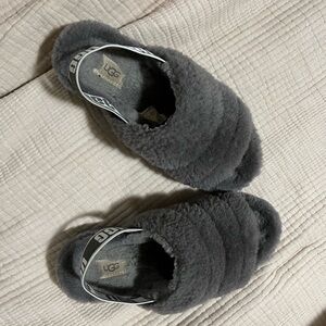 UGG Charcoal Plush Slippers